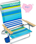 WOQI 5 Positions Lay Flat Backpack Aluminum Lightweight Beach Chair Camping Folding Chair