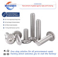 M3-M30 Stainless Steel Hexagonal Socket Bolts Truss Mushroom Machine Screws Plain Metric Standard Grade A2/A4 DIN Compliant 40mm