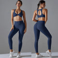 High Elasticity Fitness Yoga Clothing Set New Solid Color High Waist Sports Set for Gym Running Quick Dry Custom Logo for Girls