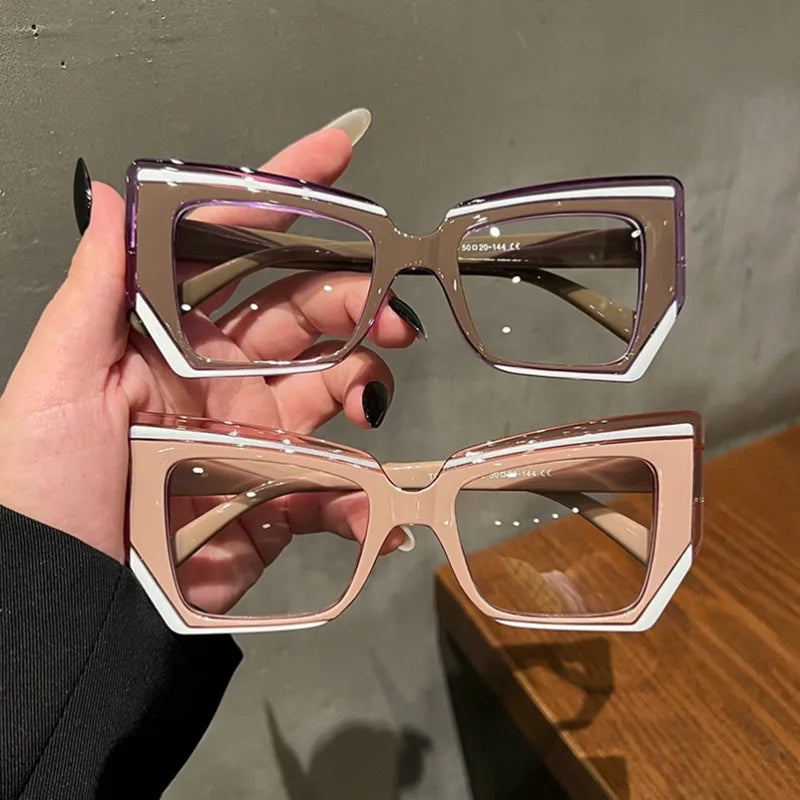 Lucky Colorful Blue Light Blocking Eyewear Ladies Retro Optical Glasses Frame Spectacle Frame Cat Eye Lens Computer Eyeglasses
