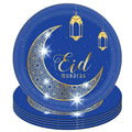 Eid Mubarak Plates Dinnerware Table Decoration Ramadan Disposable Plate Muslim Islamic Festival Event Decoration XJ092