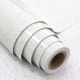 White Granite Waterproof Marble Sticker Wallpaper Self Adhesive Marble Vinyl Wallpaper Stick and Peel for Kitchen