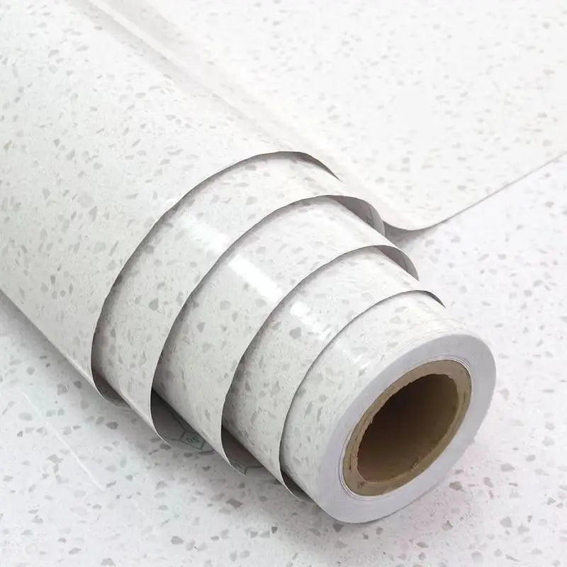 White Granite Waterproof Marble Sticker Wallpaper Self Adhesive Marble Vinyl Wallpaper Stick and Peel for Kitchen