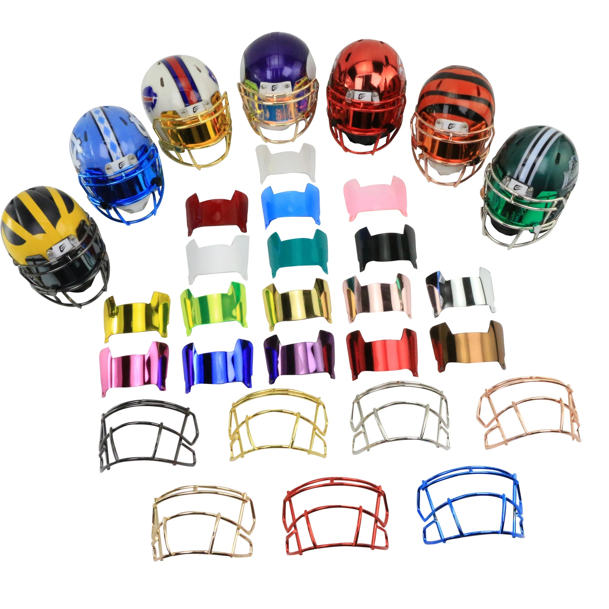 Mini Visors for NFL Speed Mini Football Helmet Collectors Mini Shield for Display Football Collectible Helmets Facemask Decals