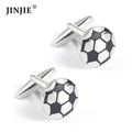 JINJIE Hot Selling Fashion Brass Sliver Black  Football Cuff Links Accessories for Men Gift