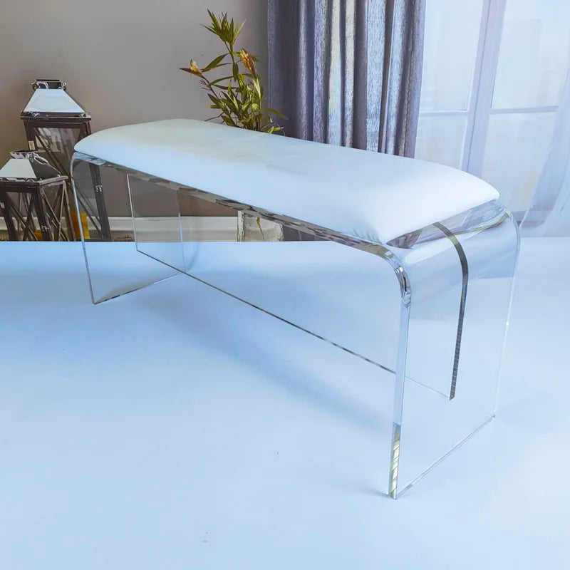 Fashionable Stool Light Luxury Furniture Acrylic Shoe Changing Stool
