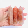 Wholesale Natural Healing Crystals Red Glue Flower Stone Tower Points for Decoration