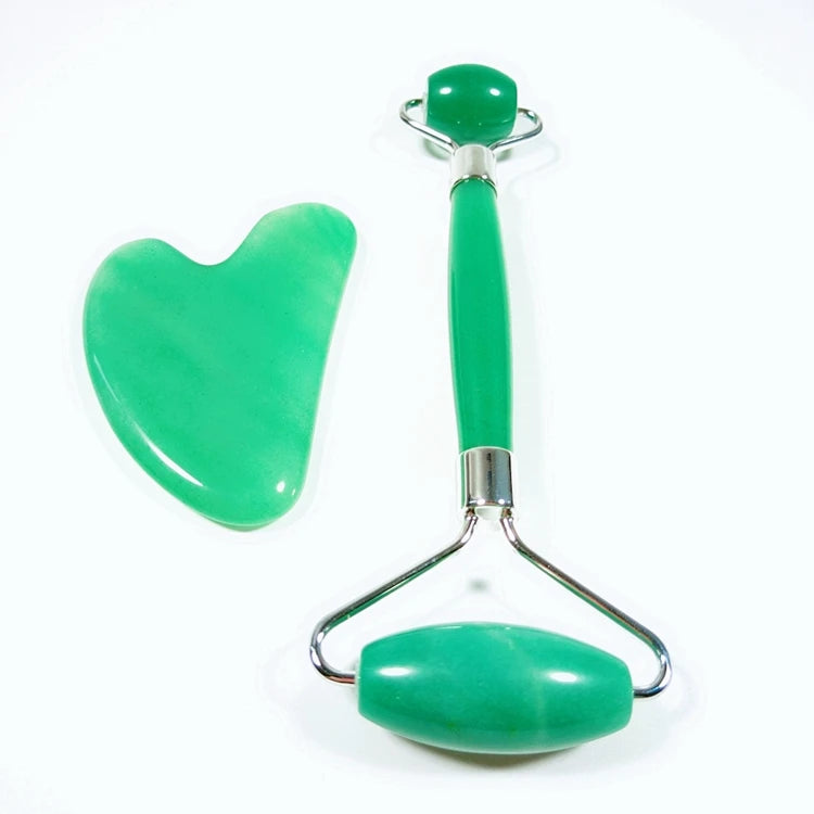 HZ Hot Sales Skin Care Tools Custom 100% Natural Crystal Facial Face Green Aventurine Roller Gua Sha Jade Roller