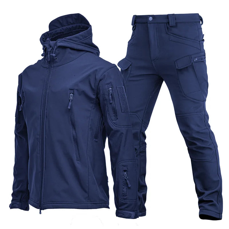 Men's Tactical Jacket and Pants Set Waterproof Hunting Hiking Jacket Outdoor Soft Shell Tactical Uniform Combat