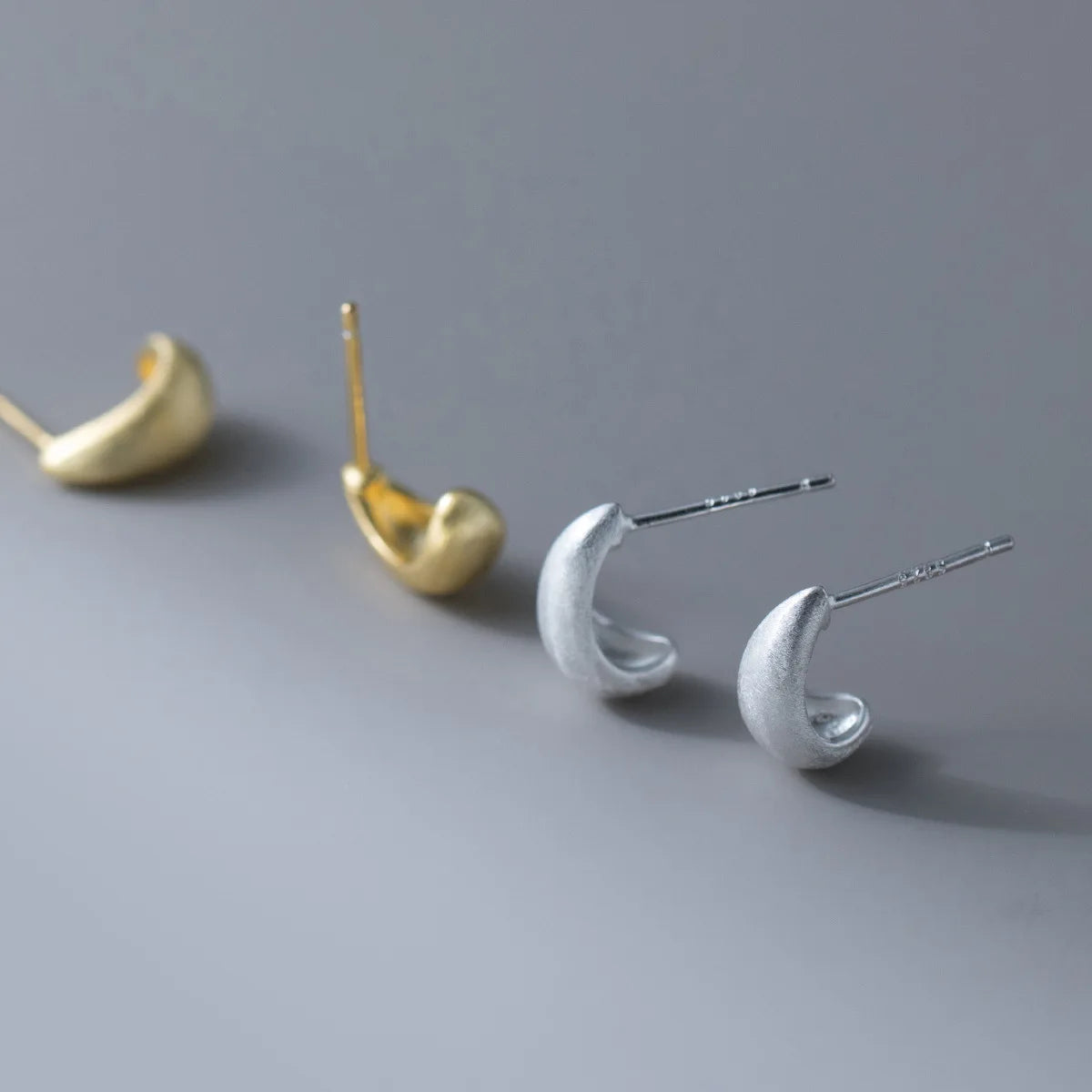New 925 Sterling Silver C-shaped Fashion Stud Earrings for Women Cute Geometric Earrings Jewelry