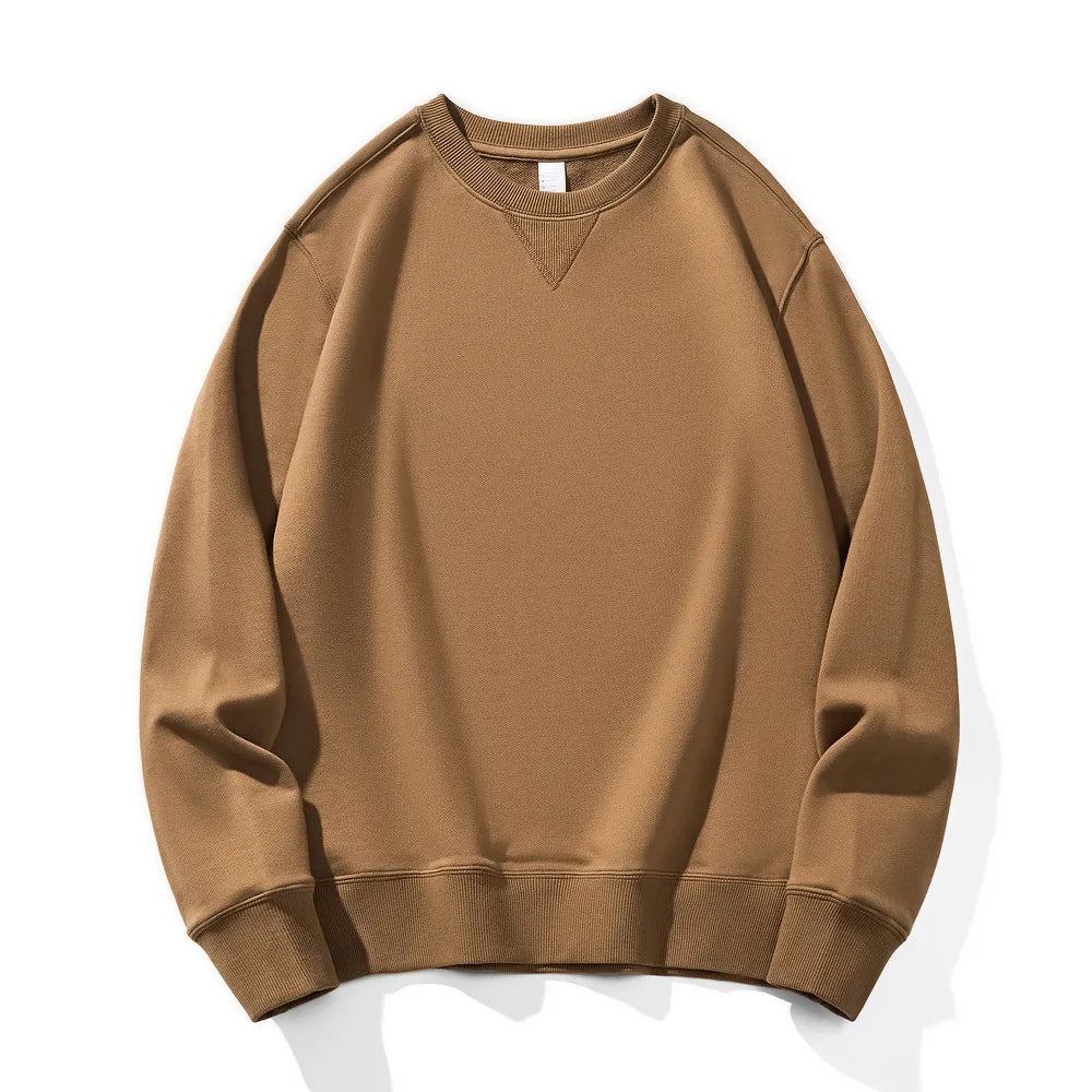 Wholesale 380G Heavy-duty Pure Cotton Round Neck Hoodie for Men