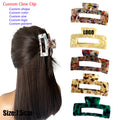 IT150-7.5 Hot Sale Women's Simple Fashion Hair Claw Clips 7.5cm Square Acetate Hair Accessories with Geometric Hollow Out Design