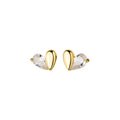 Fashion 925 Sterling Silver Love Heart Shape Small Stud Earrings Gold Plated Zirconia Jewelry for Women Girls