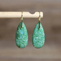Dainty Popcorn Crystal Waterdrop Earrings for Women Jewelry 18k Gold Plated Natural Sea Sediment Jasper Boho Earrings