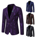 Mens Blazer 2024 Spring and Summer New Style Men's High-quality Fashionable Bright  Printing Slim  Men Suit Jacket