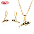 Dolphin Cute Ladies Necklaces Set with Earrings Trending Jewelry 2022 Plated in 18k Gold Cubic Zirconia Jewellery for Girls