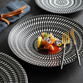 Eco-Friendly Matte Black 8-10 Inch Large Round Porcelain Dinner Plate Set Elegant Serving Plate for Steak Pasta Dessert Salad