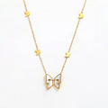 Joolim Jewelry 18K Gold Plated Waterproof&Tarnish Free Fashion Designer Cute Shell Butterfly Necklace Stainless Steel Jewelry