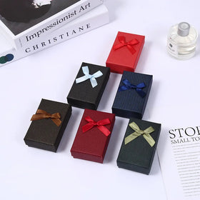 8*5*3cm Luxury Necklace Paper Boxes Colorful Bow Sponge Packing Box Jewelry Gift Box