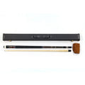 Billiard 2PC Canada Maple Wood Stainless Steel 58" Pool Cue 1/2 Split Uniloc Joint Tip 12.5MM PU Leather Case Durable Clean