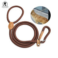 Personalized Dog Leash Alloy Plastic Leather Nylon Adjustable Durable Lightweight Solid Pattern Ribbons for Walking Training