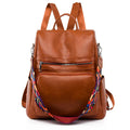 Women's Casual Fashion Multifunctional PU Leather  Backpacks Outdoor Sport Lightweight Girls College Bags