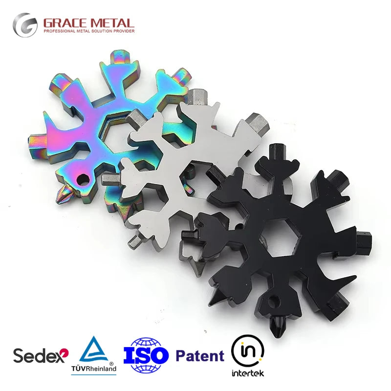19 in 1 Creative Stainless Steel Snowflake Tool Card
