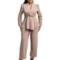 Fashion Ladies Suits Office Wear Outfits Long Sleeve Women Blouse With Ruffles Elegant Office Wear Pants and Blouses Set