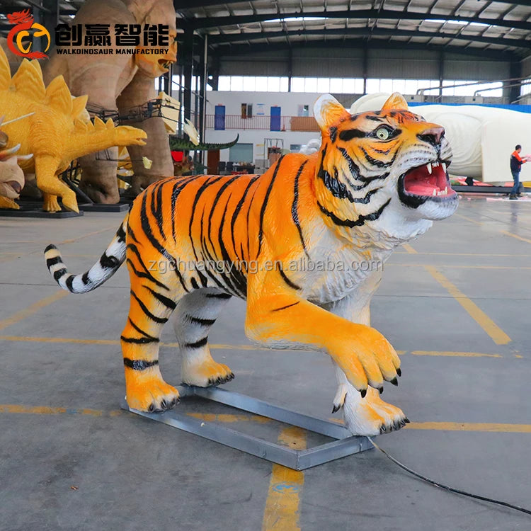 Animal Park Simulation Models Handmade Mechanical Waterproof Animatronic Tiger for Theme Park