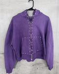 US Free Tax Men's Streetwear Oversized Rhinestone Hoodies Zipper Customized Logo Acid Washed Sun Faded OEM