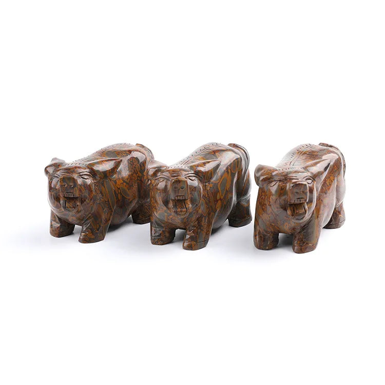 HZ Hot Sale Creative Origin Source Bamboo Leaf Stone Pig Carving for Decoration Gift
