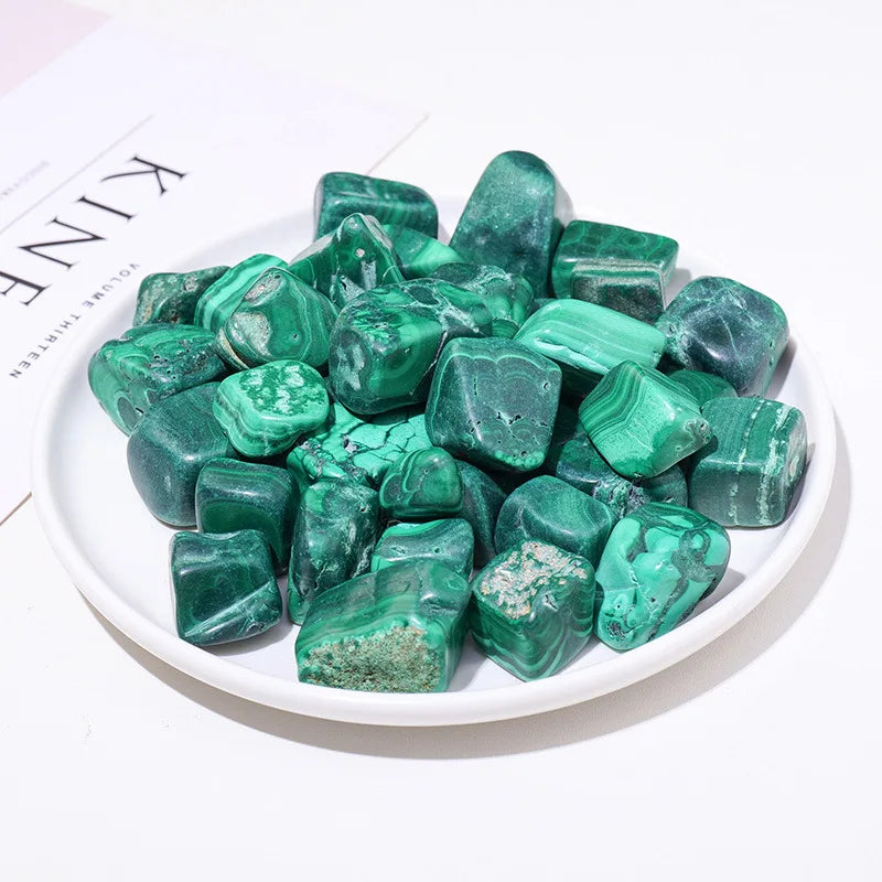 Wholesale 2~3cm Natural Malachite Polished Raw Crushed Stone Crystal Ore Specimen Fish tank Landscaping Malachite Rock Stone