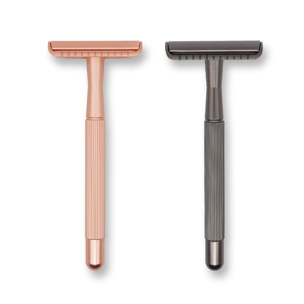 ENMU Beauty Private Label German Quality Double Edge Stainless Steel Blades Hair Removal Black Rose Brass Handle Safety Razor