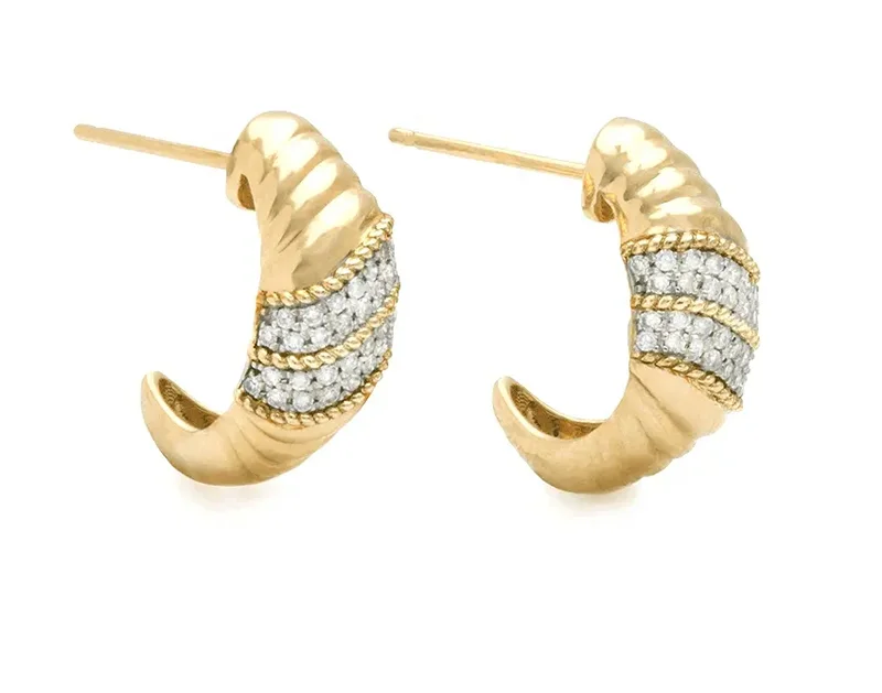 Wholesale 18k Gold Plated 925 Sterling Silver Zircon Twisted Stud Earrings Romantic Jewelry Anniversary Party Gift