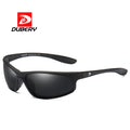DUBERY Dark Black Gray Tea Custom Shaped Fashion Sunglasses Pouch UV 400 Polarized Frameless Sports for Men 2025