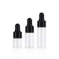 Factory  1ml 5ml Amber Clear Glass Essential Oil Mini Sample Bottles for Skin Care Serum Cosmetic Packaging Dropper Carton