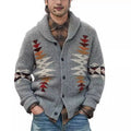 Wholesale Ready to Ship 2025 Autumn Winter Men's Cardigan Western Aztec Style Vintage Knitwear Thick Warm Jumper Sweater