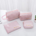4 Pcs/Set Women's Portable Travel Cosmetic Pouch Soft Velvet Storage Bags for Jewelry Toiletries for Daily Use Vacation Trips