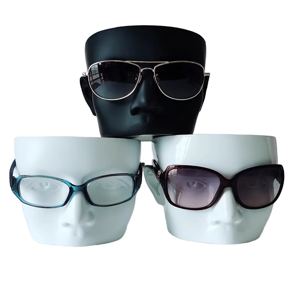 Fiberglass Customized Glass Mannequin Head Wholesale Male Black Head Mannequin Display