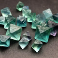 High Quality Natural Crystal Healing Energy Stones  Green Purple Blue Fluorite Octahedron