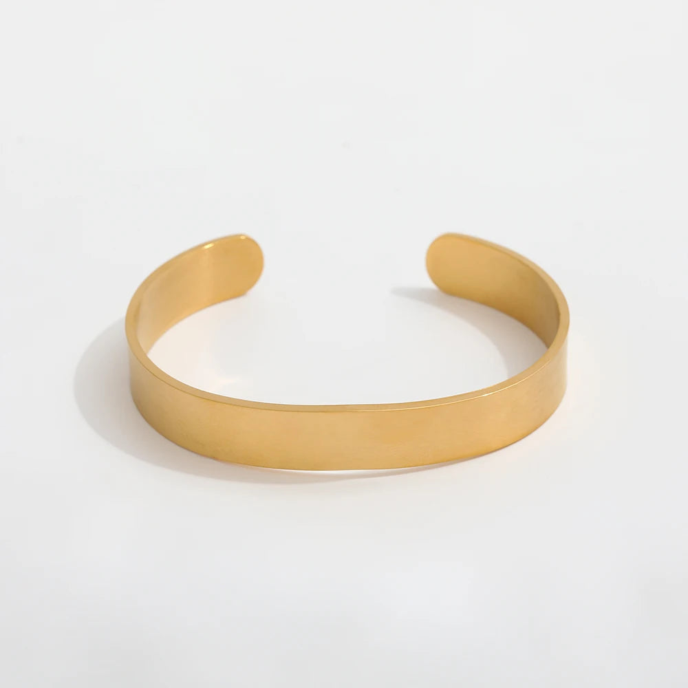 High End Stainless Steel Simple Yogon Brushed Cuff Bracelet for Women Wholesale Jewelry