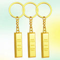 Sublimation Rectangle Blank Golden Brick Gold Bullion Bar Model Keyring Custom Gold Bar Shop Key Chain Gold Bar Keychain