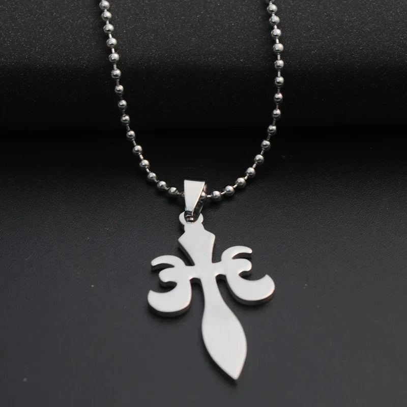 Customized Sliced Stainless Steel Cross Pendant Necklace Chain SCP049