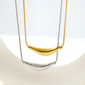 Minimalist Fashion Stainless Steel Jewelry Wholesale Tarnish Free Gold Plated Irregular Pendants and Charms Clavicle Necklace