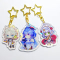 Acrylic Holographic Charm Custom Pattern Printed Logo Glitter Epoxy Acrylic Keychain