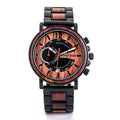 Men's Sport Business Multifunctional Minimalist Stainless Steel Wooden Watch Custom Logo Antique Fashion Japanese Quartz Glass