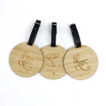 Custom Bamboo Wood Luggage Tag Laser Engraved Wood Token Sign Card Wood Label with Holes Hang Tags Name/Gift Tag