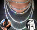 Custom Hip Hop 925 Sterling Silver Ice Out VVS Bling 3mm 4mm 5mm 6 6.5mm Round Moissanite Diamond 925 SIlver Tennis Chain