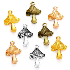 4 Color Mushrooms Charms Alloy for Earring Necklace Pendants DIY Handmade Jewelry Accessories Making 20*14mm K38