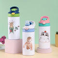 Topjlh Sippy Cup Double Wall Kids Water Bottle Tumbler Mugs Modern Kids 3d Silicone Mug with Lid Stainless Steel Hot Sale 12oz